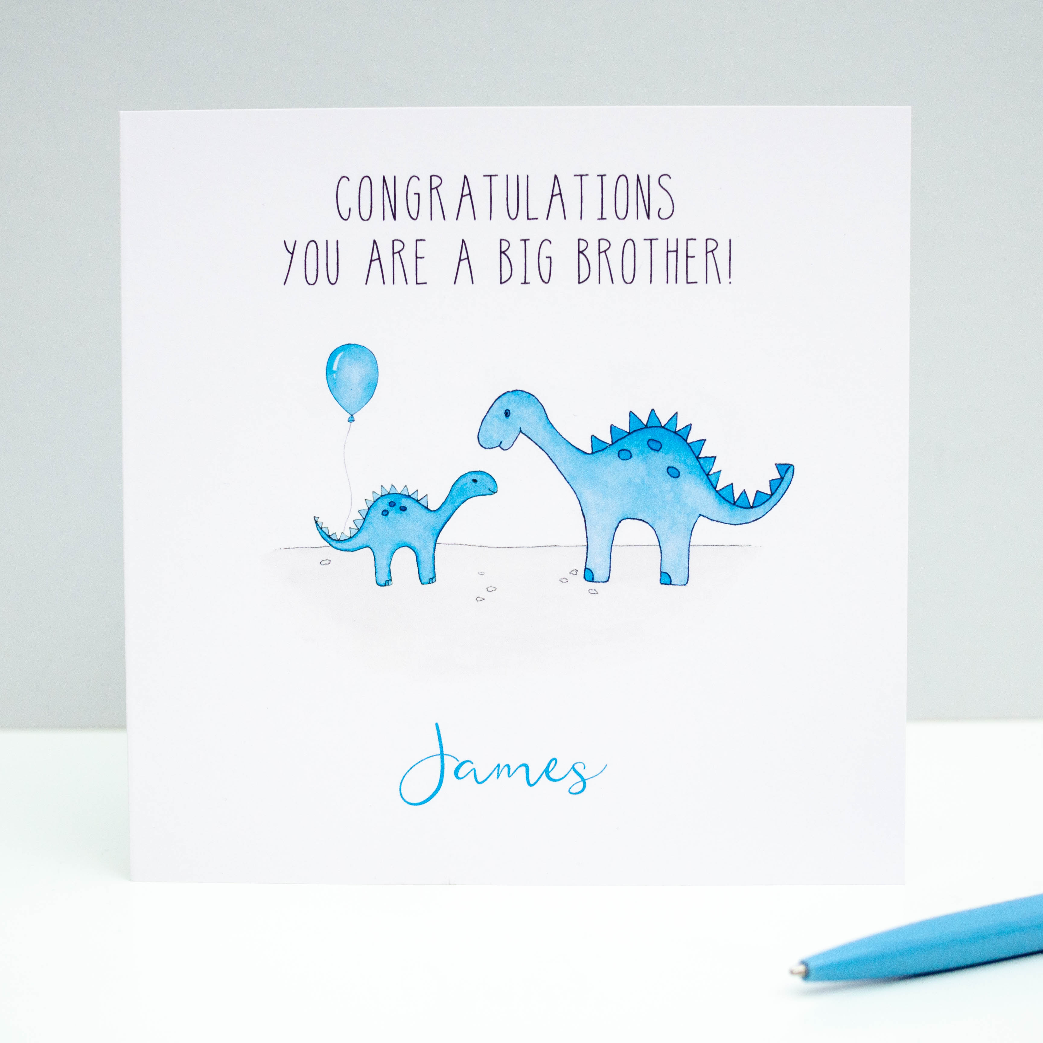 Personalised New Big Brother Card - Dinosaur